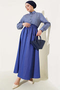 Striped Shirt Garnished Dress Jeans
