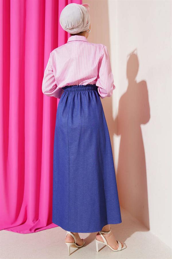Striped Shirt Dress Pink
