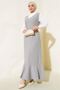 Striped Shirt Dress Stone Gray