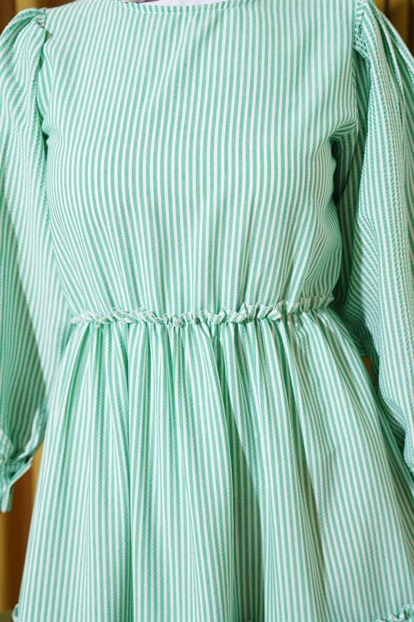 Striped Layered Dress Green