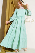 Striped Layered Dress Green