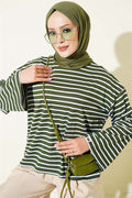 Striped Tunic with Sleeve Emblem, Khaki