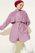 Striped Cape Shirt Claret Red