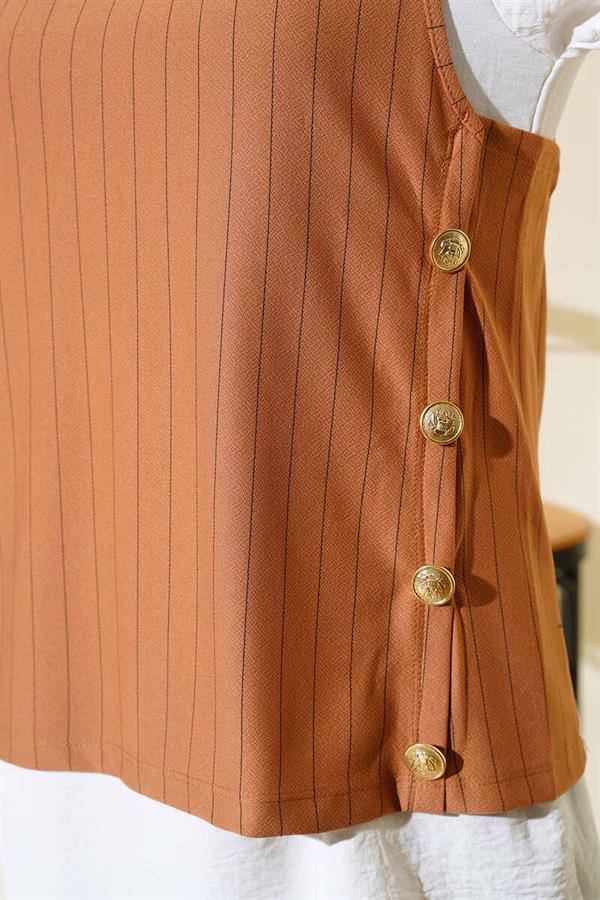 Striped Three Piece 2 Piece Set Camel