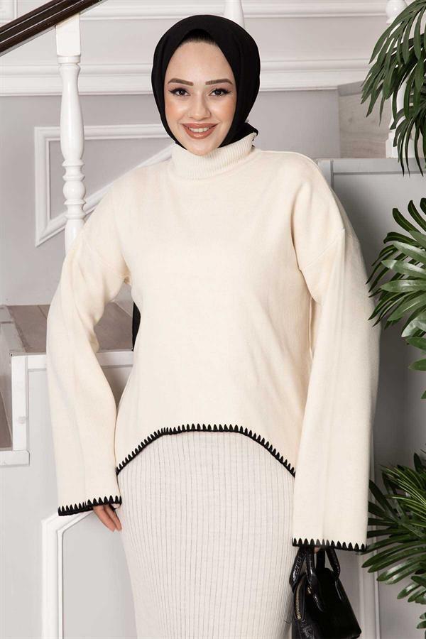 Shepherd Stitched Crop Dress Ecru