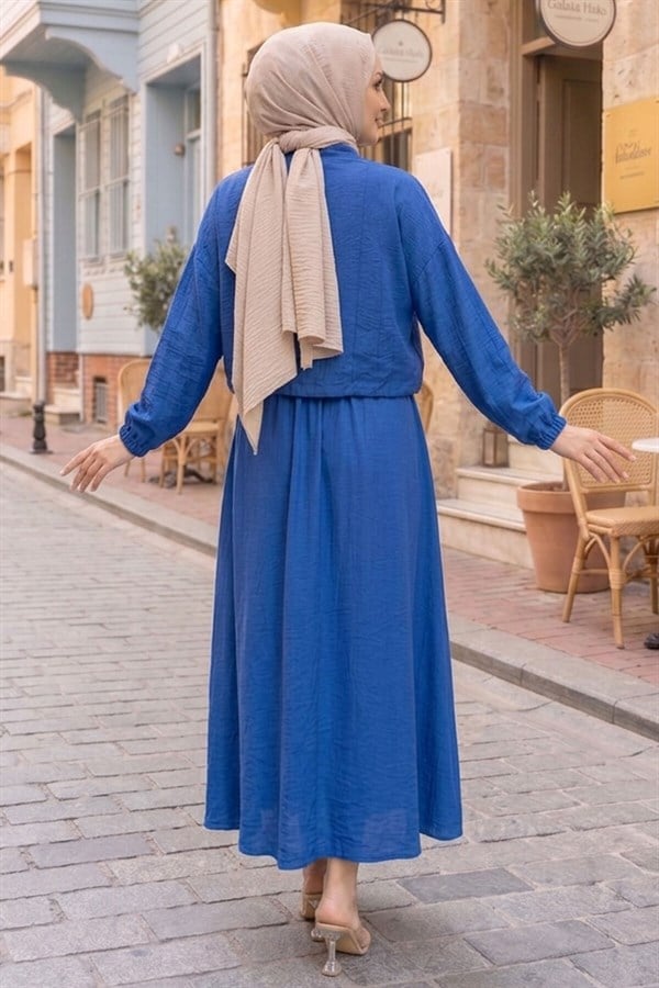 Crop Jacket and Skirt Sport Set Indigo