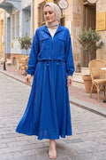 Crop Jacket and Skirt Sport Set Indigo