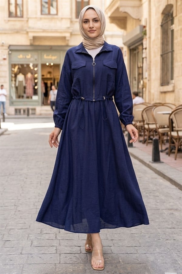 Crop Jacket and Skirt Sport 2 Piece Set Navy Blue