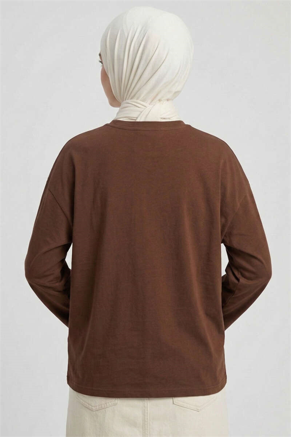 D Logo Heart Emblem Tunic Brown