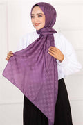 Checkerboard Patterned Hijab Shawl Lilac