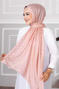 Checkerboard Patterned Hijab Shawl Powder
