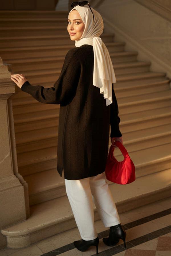 Drop Pattern Soft Knitwear Sweater Black