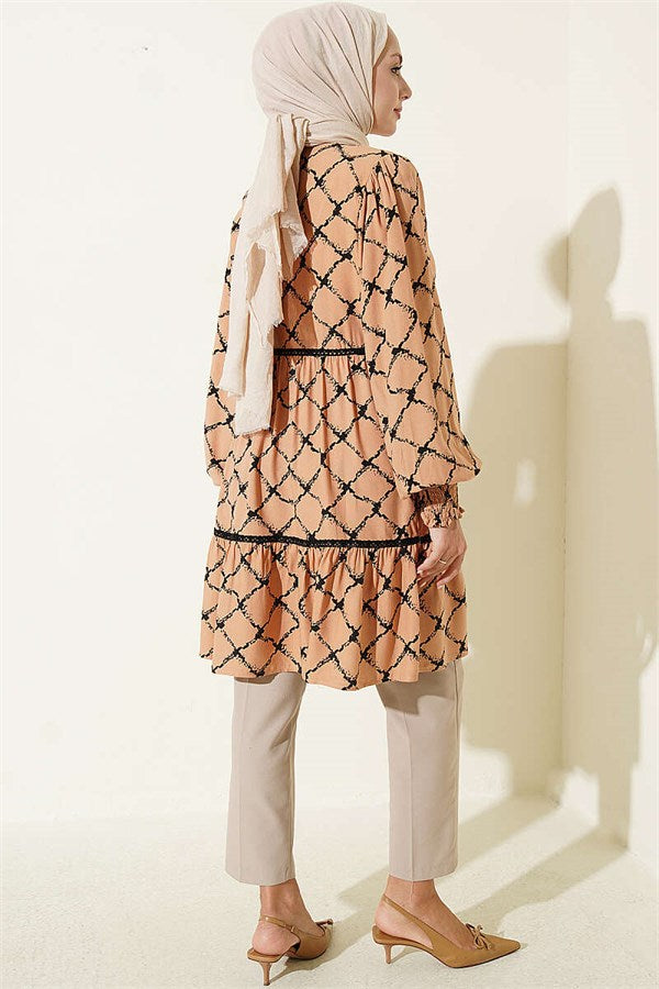 Belmando Tunic with Lace Details, Camel