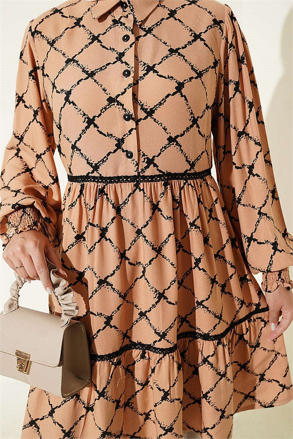 Belmando Tunic with Lace Details, Camel