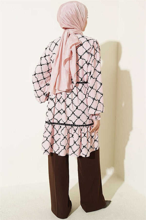 Belmando Tunic with Lace Details, Pink