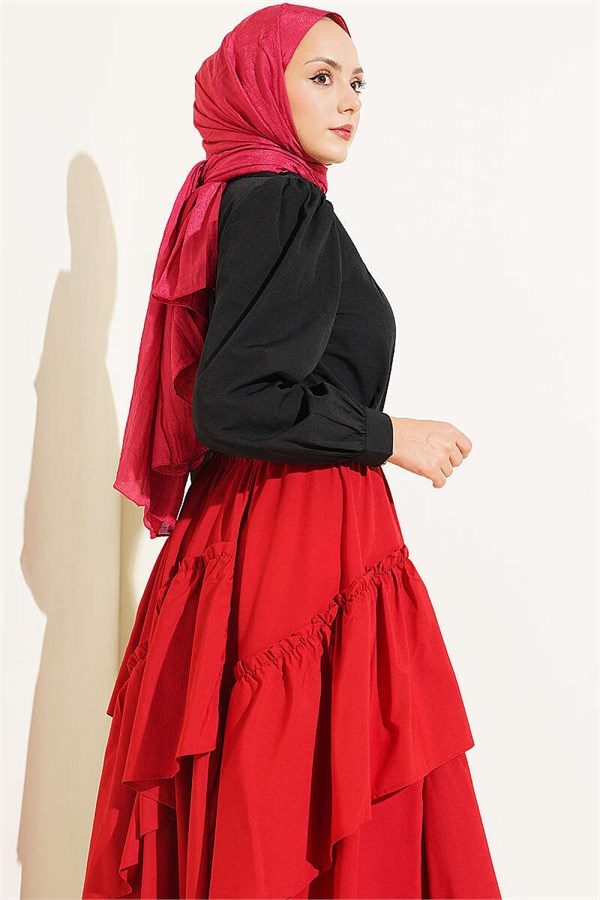 Lace-Detailed Darted Short Shirt, Black