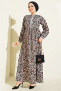 Lace-trimmed Cuff Button Dress, Black