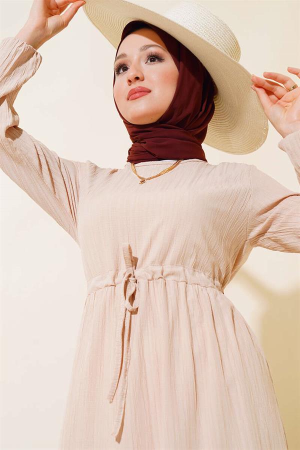 Lace Tunnel Dress Beige