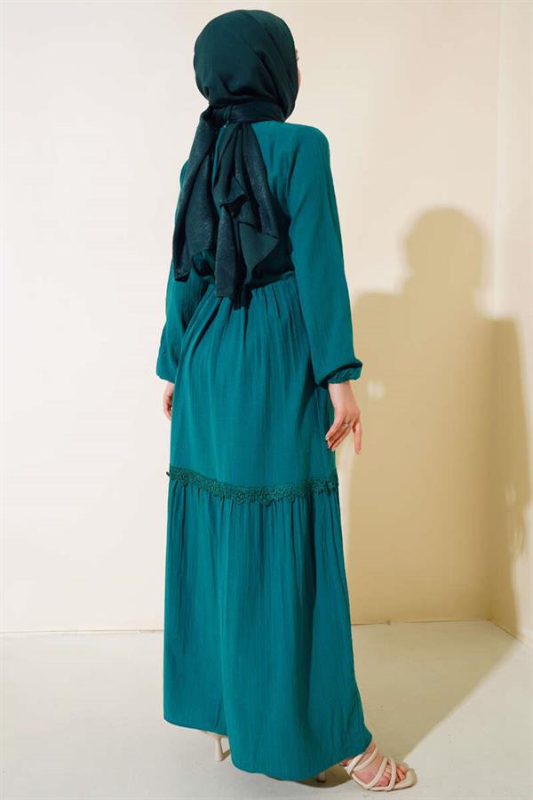Lace Tunnel Dress Emerald