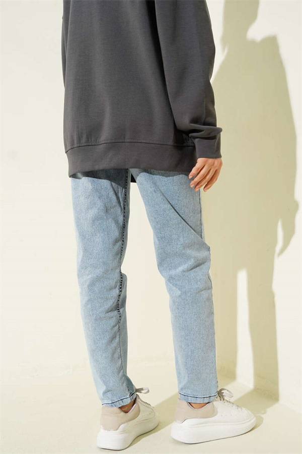 Skinny Jeans with Elastic Waistband, Ice Blue