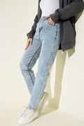 Skinny Jeans with Elastic Waistband, Ice Blue