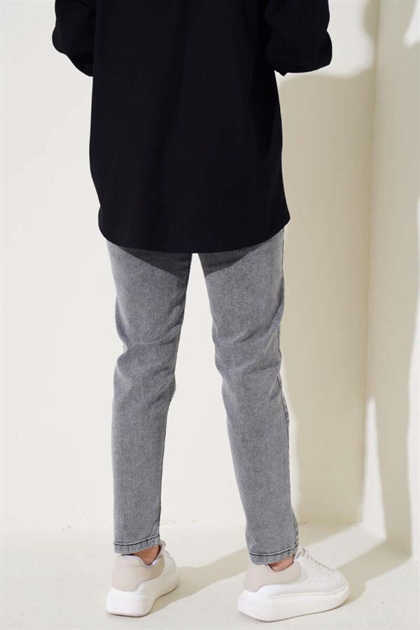 Skinny Leg Elastic Waist Jeans Smoke