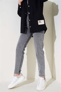 Skinny Leg Elastic Waist Jeans Smoke