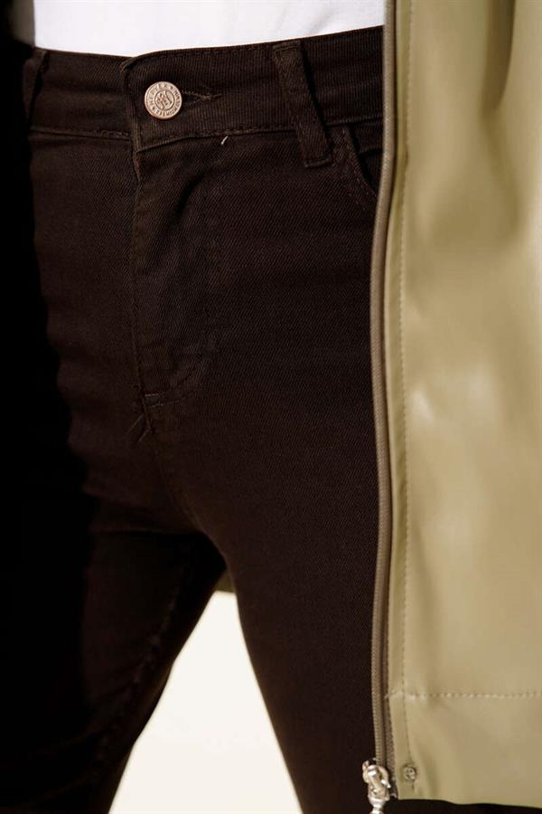 Skinny Leg Brown Trousers