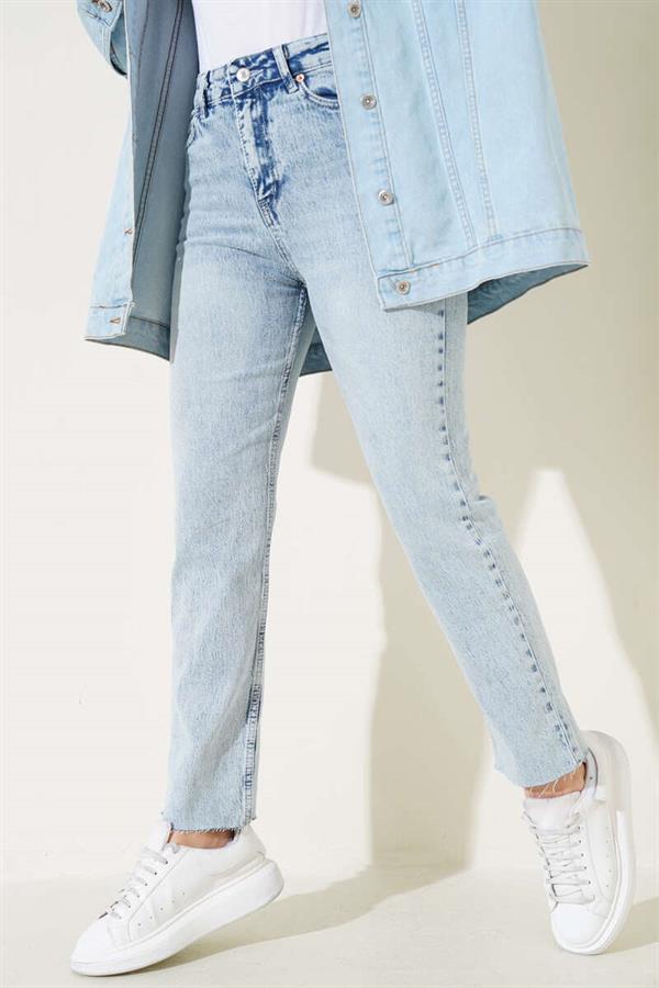 Skinny Leg Laser Cut Jeans Snow Light