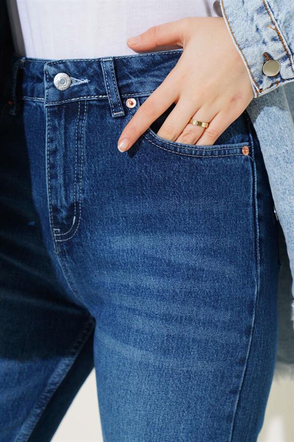 Skinny Leg Laser Cut Jeans Blue