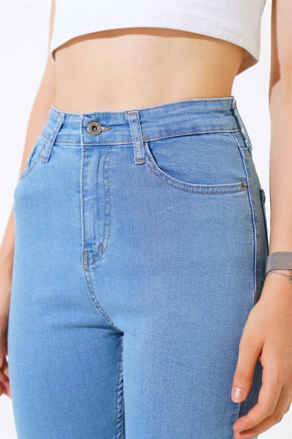 Skinny Leg Lycra Trousers Light Blue