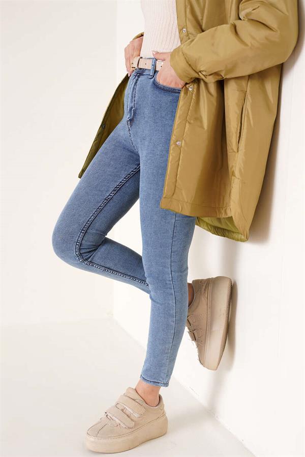 Skinny Leg Lycra Trousers Snow Light