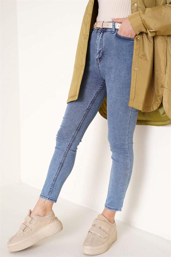 Skinny Leg Lycra Trousers Snow Light