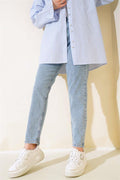 Skinny Leg Mom Jeans Light Blue