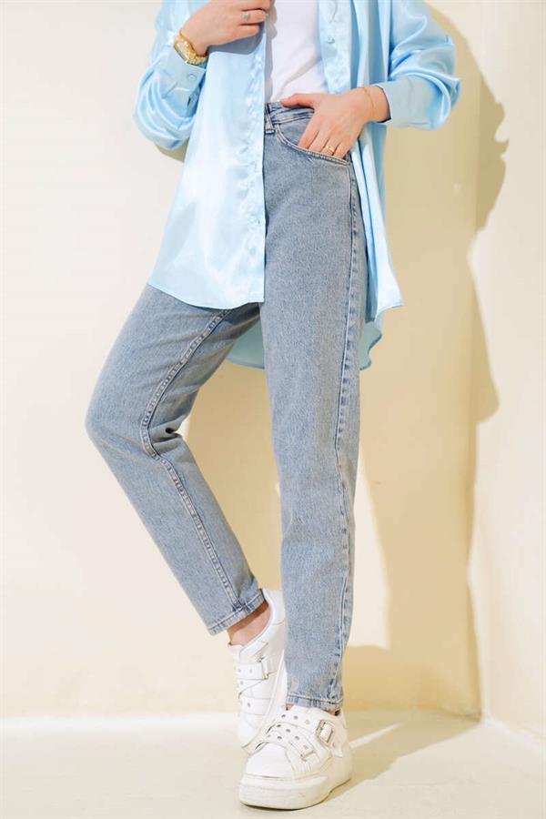 Skinny Leg Mom Jean Denim Trousers Tinted