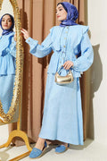 2 Piece Set with Sailor Collar Detail and Skirt, Baby Blue