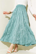 Leather Look Crinkle Skirt Mint