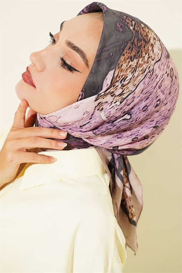 Patterned Bamboo Crash Scarf Beige