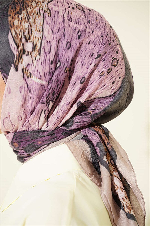 Patterned Bamboo Crash Scarf Beige