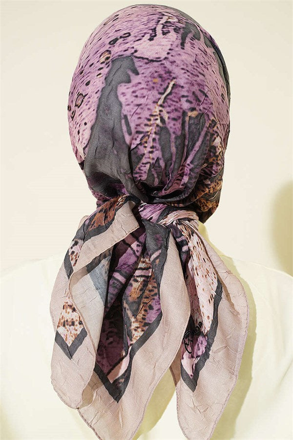Patterned Bamboo Crash Scarf Beige