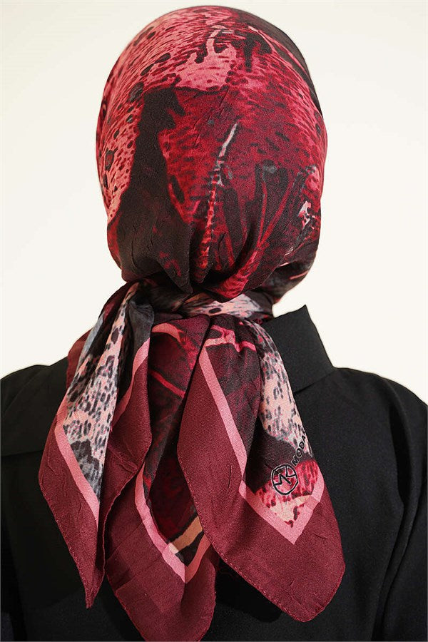 Patterned Bamboo Crash Scarf Burgundy