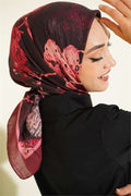 Patterned Bamboo Crash Scarf Burgundy