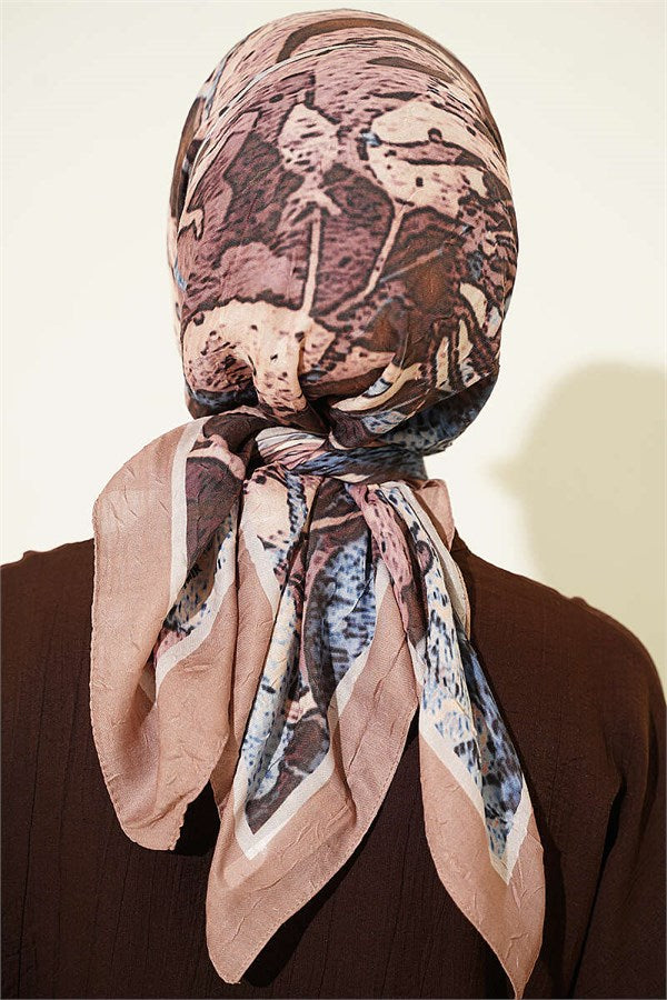 Patterned Bamboo Crash Scarf Camel