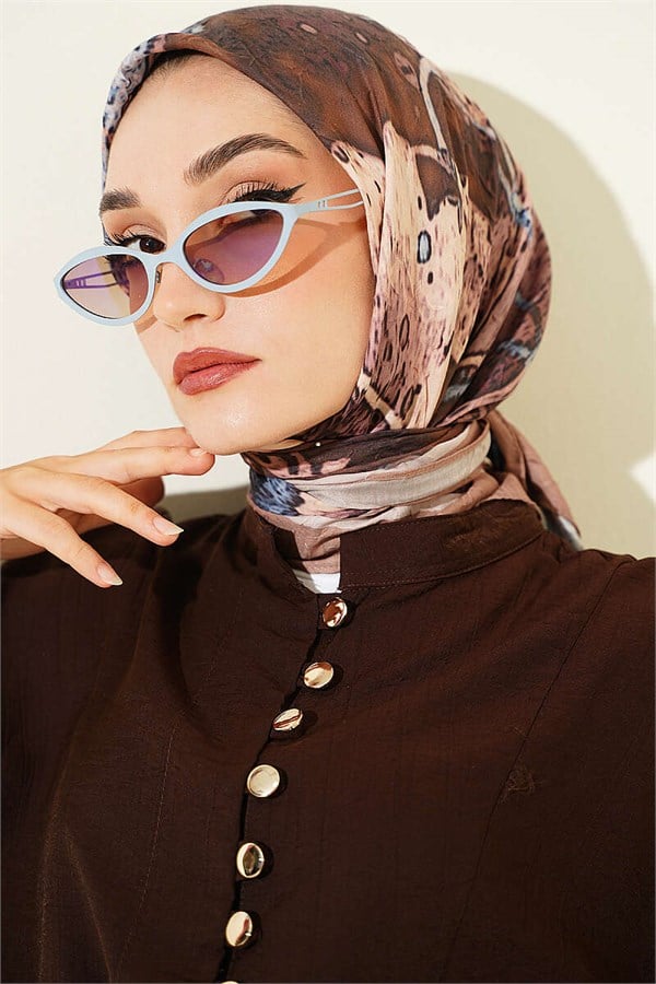 Patterned Bamboo Crash Scarf Camel