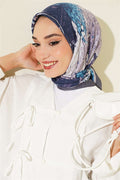 Patterned Ayda Bamboo Crash Scarf, Smoke Grey
