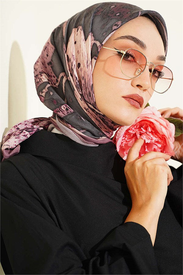 Patterned Ayda Bamboo Crush Scarf, Rose Pink