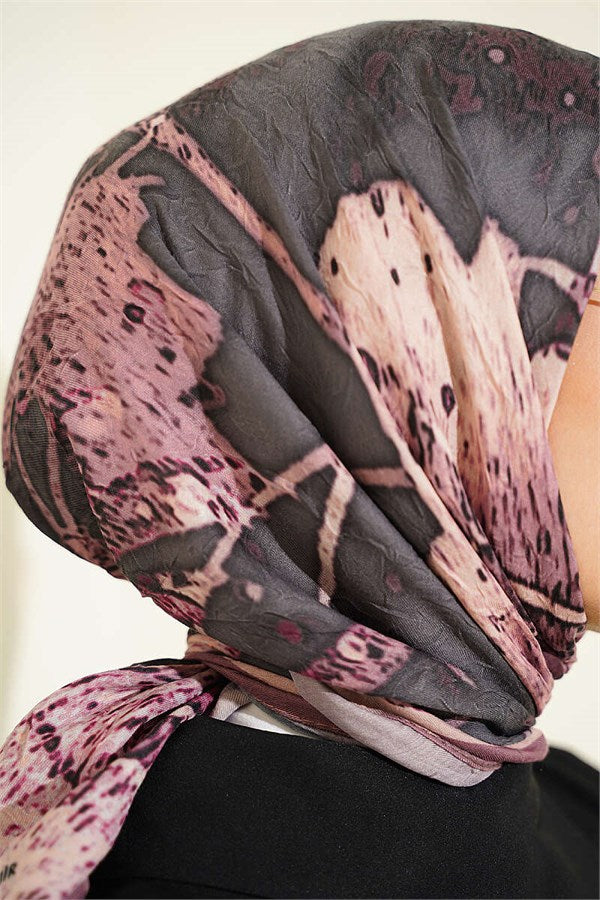 Patterned Ayda Bamboo Crush Scarf, Rose Pink