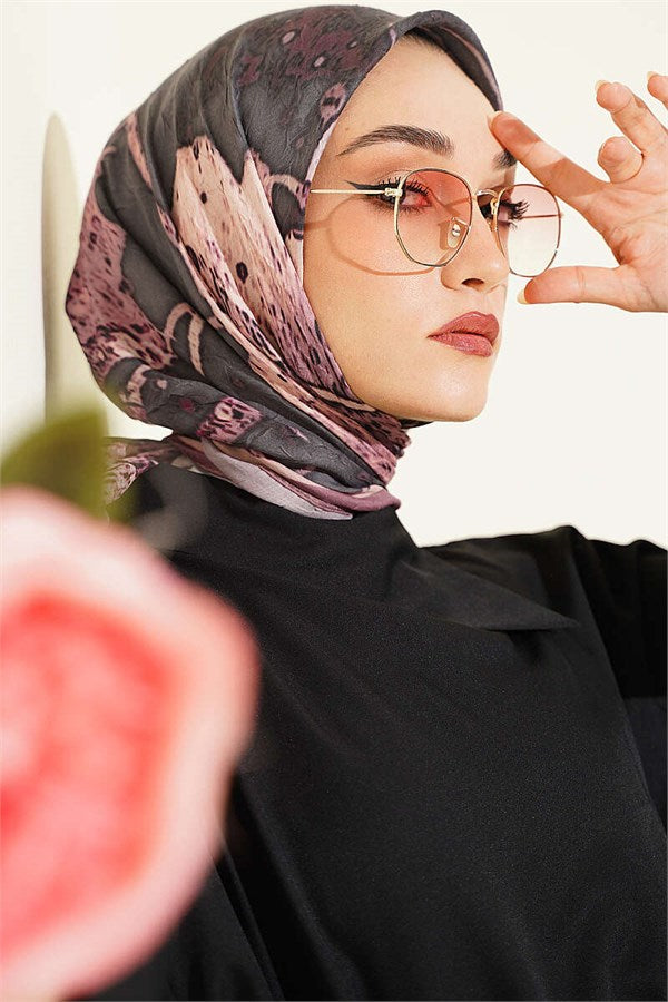 Patterned Ayda Bamboo Crush Scarf, Rose Pink