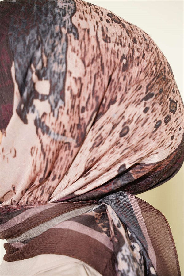 Patterned Bamboo Crash Scarf Coffee