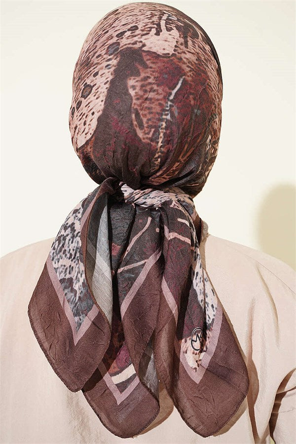 Patterned Bamboo Crash Scarf Coffee